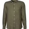 Hackett Hemd, Slim Fit, Reines Leinen, Oliv