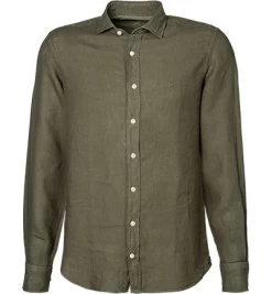 Hackett Hemd, Slim Fit, Reines Leinen, Oliv