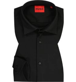Hugo Hemd, Slim Fit, Jersey, Schwarz
