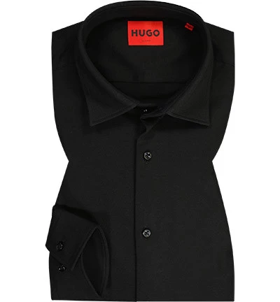 Hugo Hemd, Slim Fit, Jersey, Schwarz