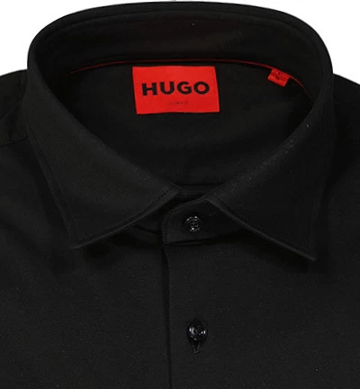 Hugo Hemd, Slim Fit, Jersey, Schwarz – Bild 2