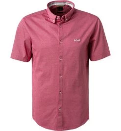Boss Green Kurzarmhemd, Regular Fit, Jersey, Fuchsia Meliert