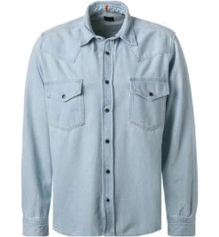 BOSS ORANGE Overshirt, Baumwoll-Denim, Jeansblau