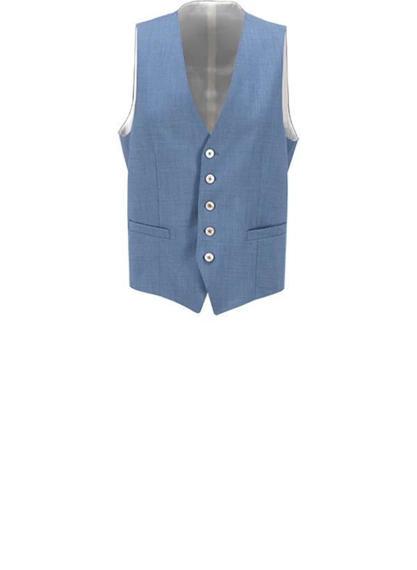 Baldessarini Anzug Mit Weste, Slim Fit, Schurwolle, Blau – Bild 4