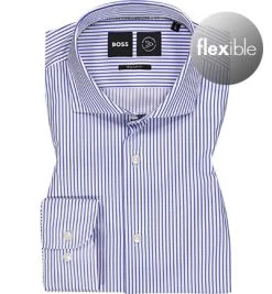 Hemd, Regular Fit, Mikrofaser Atmungsaktiv, Blau-weiß Gestreift