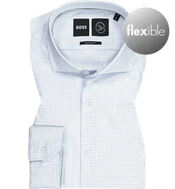 Hemd, Regular Fit, Mikrofaser Atmungsaktiv, Hellblau-weiß Kariert