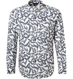 CINQUE Hemd, Slim Fit, Baumwolle, Blau-weiß Gemustert