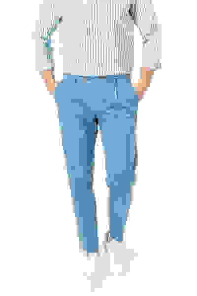 Bugatti Bundfaltenhose, Bio Baumwolle, Blau – Bild 5