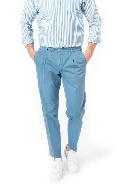 Bugatti Bundfaltenhose, Bio Baumwolle, Blau