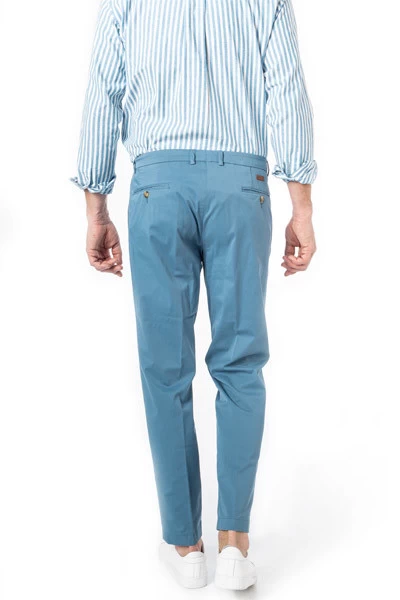 Bugatti Bundfaltenhose, Bio Baumwolle, Blau – Bild 3