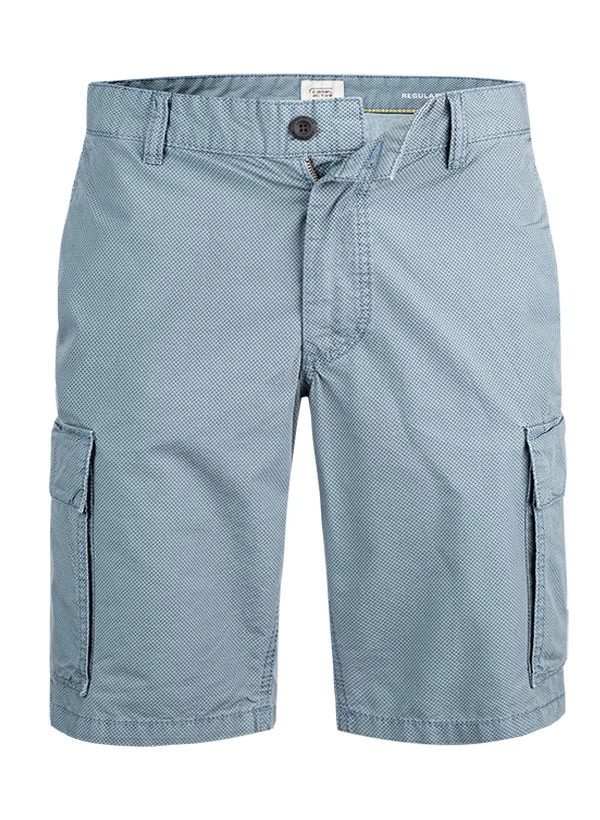 Camel Active Cargoshorts, Regular Fit, Baumwolle, Blau Gemustert