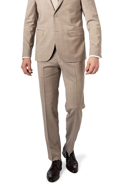 Baldessarini Hose, Slim Fit, Schurwolle, Beige Meliert