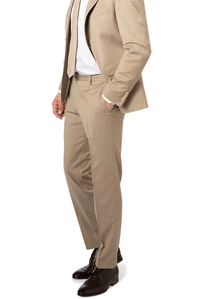 Baldessarini Hose, Slim Fit, Schurwolle, Beige Meliert – Bild 2