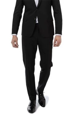 Strellson Hose, Wolle, Extra Slim Fit, Schwarz