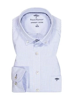 FYNCH-HATTON Hemd, Oxford, Hellbau-weiß Kariert