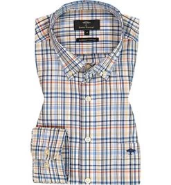 FYNCH-HATTON Hemd, Baumwolle, Koralle-rauchblau Kariert