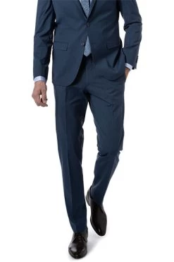 Hose, Modern Fit, Schurwoll-Stretch, Royalblau