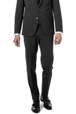 Hose, Modern Fit, Schurwoll-Stretch, Anthrazit