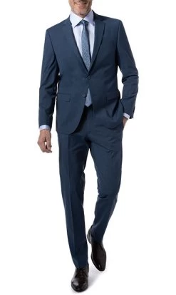 Anzug, Modern Fit, Schurwoll-Stretch, Royalblau