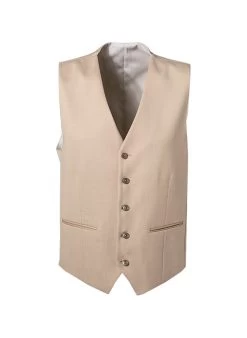 Weste, Shape Fit, Schurwoll-Stretch, Sand