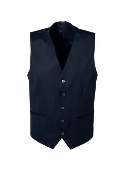 Weste, Shape Fit, Schurwoll-Stretch, Nachtblau