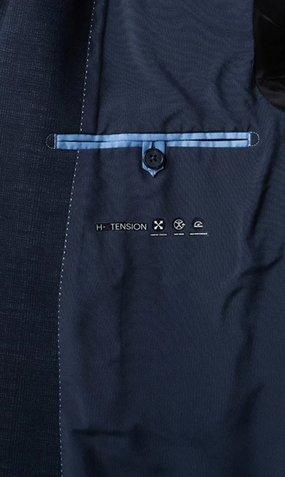 Anzug, Modern Fit, Jersey Halbgefüttert, Navy Meliert – Bild 3