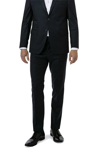 Hose, Shape Fit, Schurwoll-Stretch, Schwarz