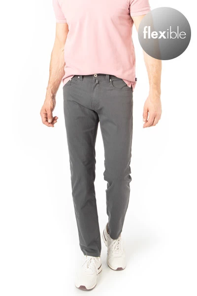 Pierre Cardin Hose, Baumwolle, Asphaltgrau Meliert