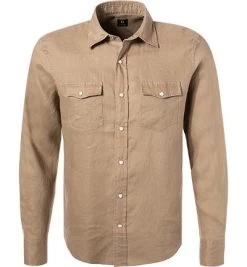 Hemd, Leinen, Braun