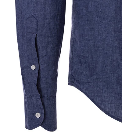 Hemd, Regular Fit, Leinen, Navy Meliert – Bild 3