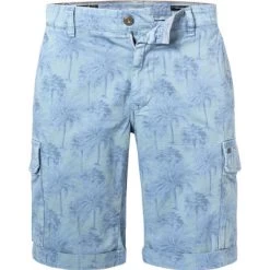 MASON'S Cargoshorts, Baumwolle, Blau Gemustert