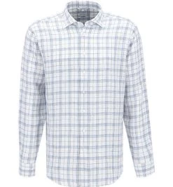 Seidensticker Hemd, Regular Fit, Reines Leinen, Hellblau-grau Kariert