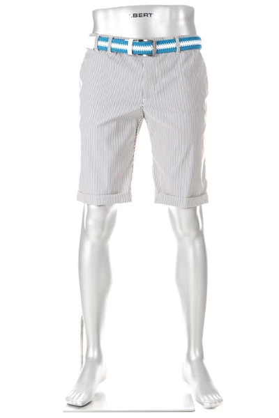 Golfshorts Ian-K, Slim Fit, Mikrofaser Wasserabweisend, Grau-beige Gestreift