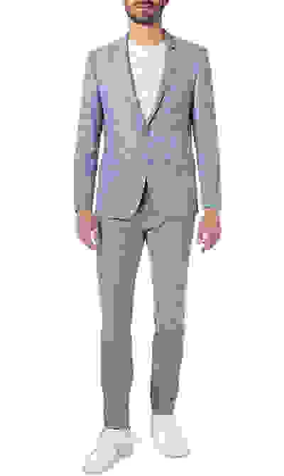 ROY ROBSON Anzug, Slim Fit, Schurwoll-Stretch, Hellblau Meliert – Bild 5