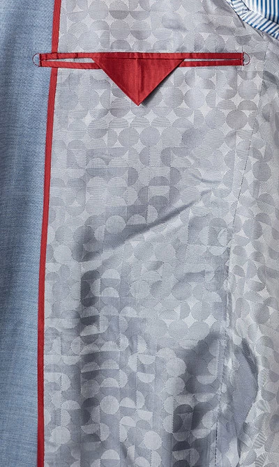 ROY ROBSON Anzug, Slim Fit, Schurwoll-Stretch, Hellblau Meliert – Bild 3