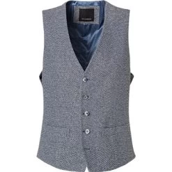 ROY ROBSON Weste, Baumwolle-Leinen, Navy Meliert