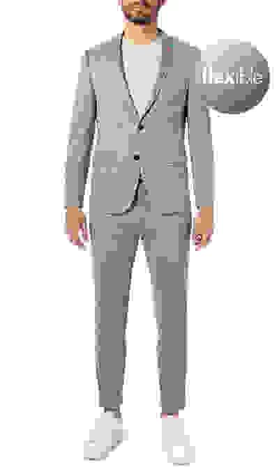 ROY ROBSON Anzug, Extra Slim Fit, Jersey Halbgefüttert, Hellblau Meliert – Bild 7