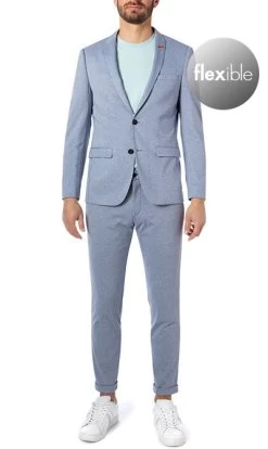 ROY ROBSON Anzug, Extra Slim Fit, Jersey Halbgefüttert, Hellblau Meliert