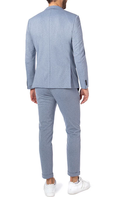 ROY ROBSON Anzug, Extra Slim Fit, Jersey Halbgefüttert, Hellblau Meliert – Bild 3