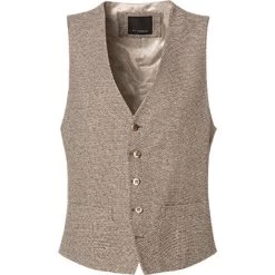ROY ROBSON Weste, Baumwolle-Leinen, Beige Meliert