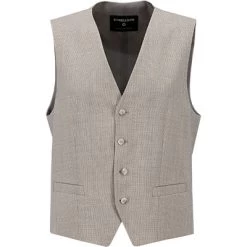 Strellson Weste, Schurwolle Super110, Beige Meliert