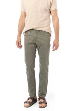 Hose, Modern Fit, Baumwolle, Khaki Meliert