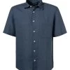 Marc O'Polo Kurzarmhemd, Regular Fit, Reines Leinen, Dunkelblau