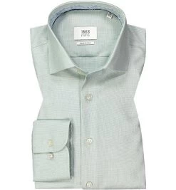 Eterna Hemd, Comfort Fit, Baumwolle CO2-Neutral, Hellgrün Meliert