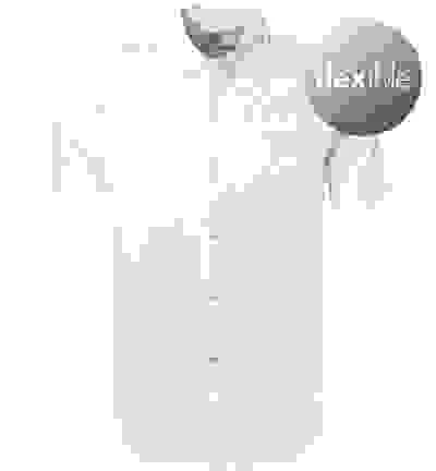 OLYMP Kurzarmhemd, Body Fit, Jersey, Weiß – Bild 3