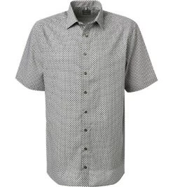 OLYMP Kurzarmhemd, Comfort Fit, Baumwolle, Limette-flieder Gemustert