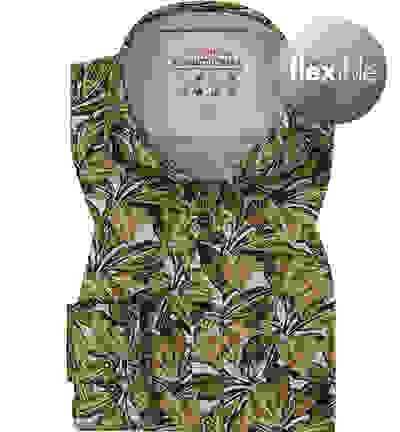 Pure Hemd, Jersey Geruchshemmend, Ocker-grau Gemustert – Bild 4