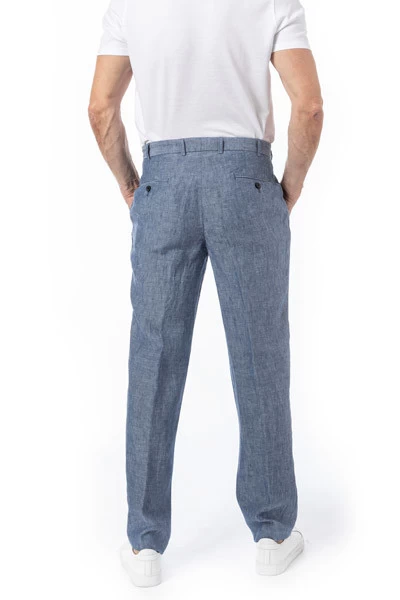 Bundfaltenhose Morello, Classic Fit, Reines Leinen, Hellblau – Bild 4