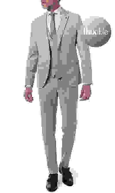 CINQUE Anzug Cimonopoli Mit Weste, Super Slim Fit, Schurwoll-Stretch, Grau – Bild 6