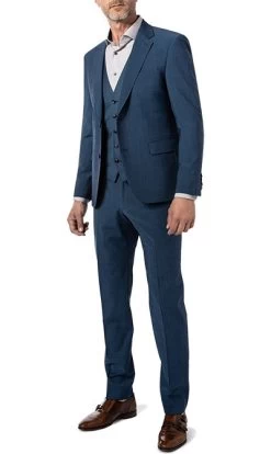 Strellson Anzug Mit Weste, Slim Fit, Baumwolle, Indigo